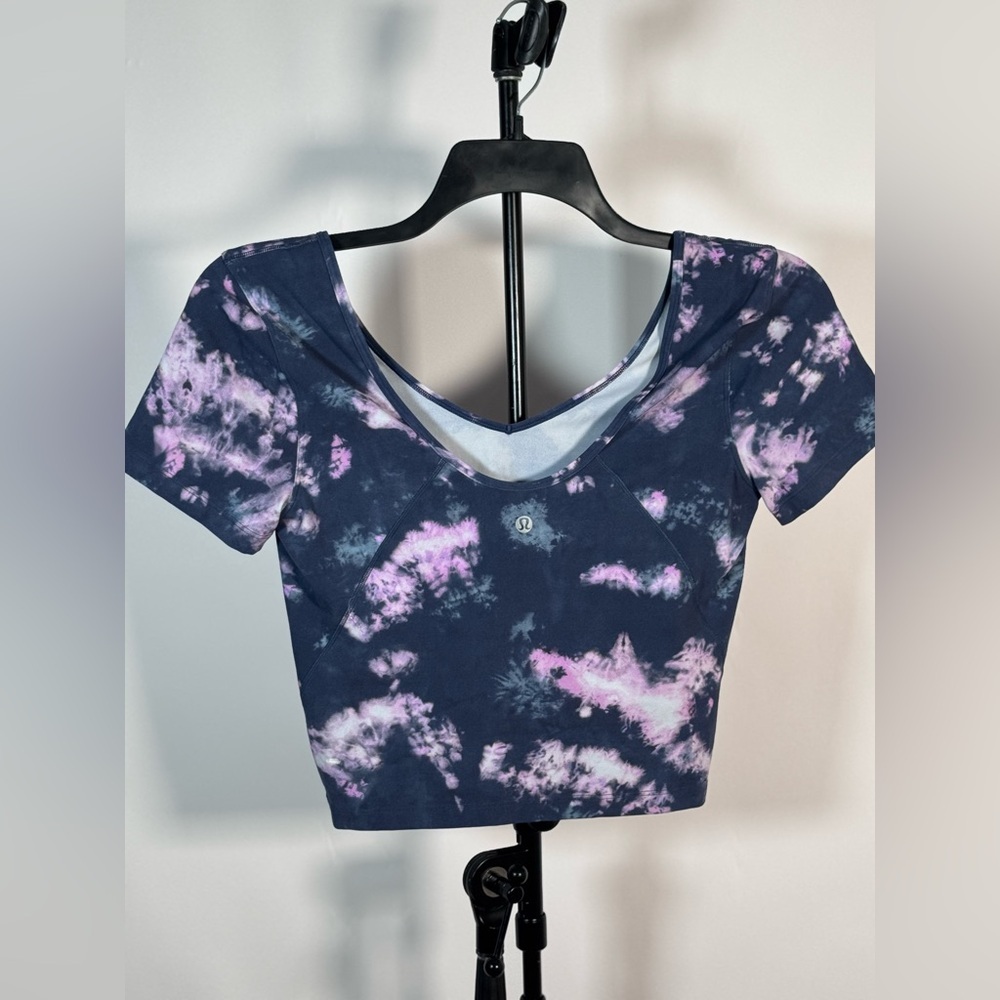 NWOT Lululemon Align T-Shirt Circulate Tie Dye Mineral Blue Multi - Picture 4 of 6
